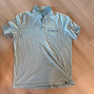 ** Prana Men's Heathered Teal green Polo Shirt XL